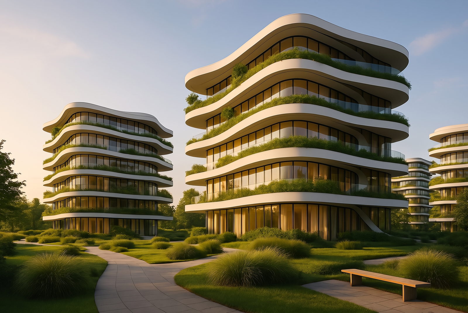 Edificio residenziale Habita con terrazze piantumate, realizzato da AD2